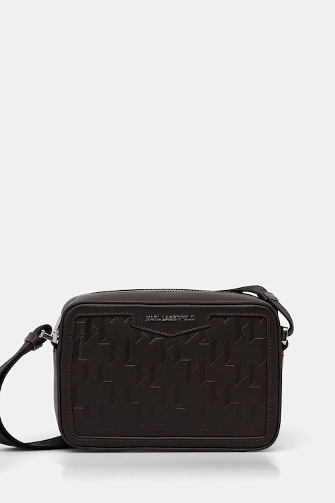 Кожена чанта през рамо Karl Lagerfeld K/LOOM в черно A1M30067