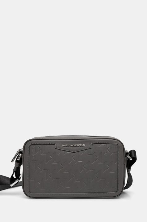 Karl Lagerfeld pochette in pelle colore grigio A1M30067