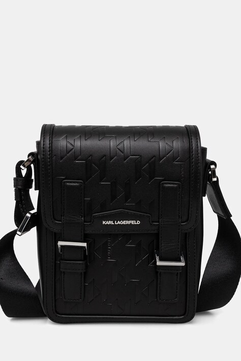 Kožna torbica Karl Lagerfeld K/LOOM boja: crna, A1M30095