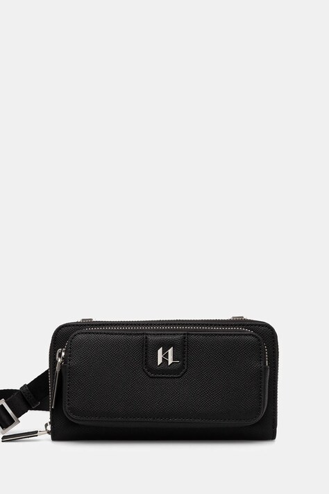 Kožená kabelka Karl Lagerfeld K/MONOGRAM čierna farba, A1M32100