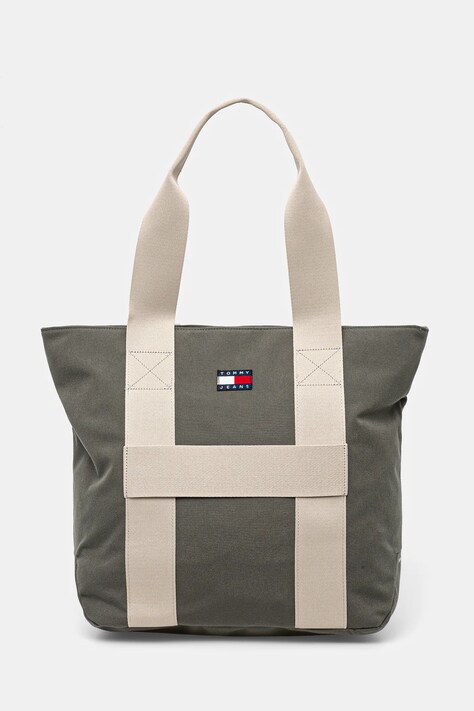 Taška Tommy Jeans zelená barva, AM0AM13278