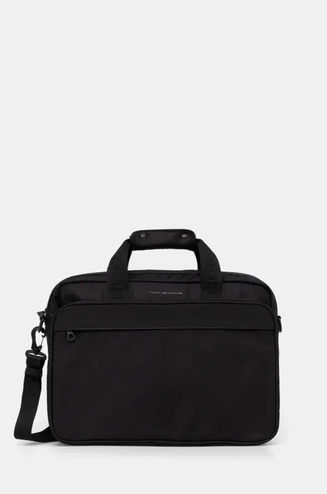 Tommy Hilfiger geantă de laptop culoarea negru, AM0AM13186