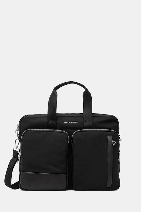 Taška na notebook Tommy Hilfiger čierna farba, AM0AM13191