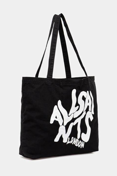 Бавовняна сумка AllSaints ORLANDO37 x 36 x 11 cm — SS25-TOM0F5, чорний — фото 2