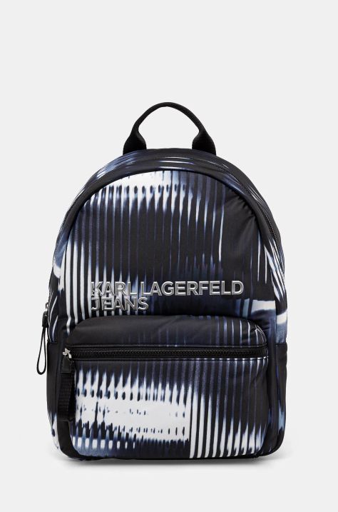 Раница Karl Lagerfeld Jeans в черно голям размер с десен A1W30315