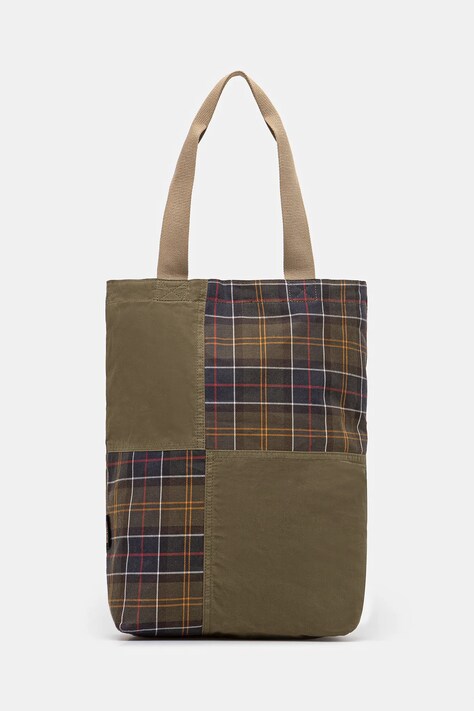 Barbour bag Barbour Transport Patchwork Tote Bag green color UBA0741