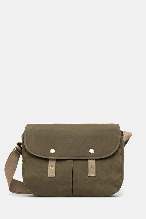 Чанта за кръст от памук Barbour Barbour Transport Riever Crossbody Bag в зелено UBA0745