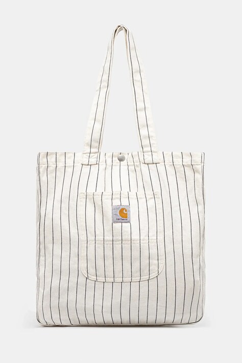 Carhartt WIP geantă de bumbac Hendry Tote culoarea bej, I034788