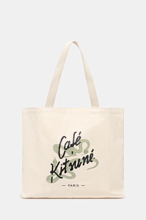 Café Kitsuné torba bawełniana Tote Bag kolor beżowy OU05107WB0013