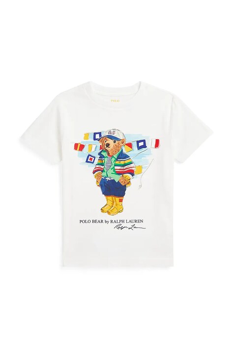 Polo Ralph Lauren tricou de bumbac pentru copii culoarea alb, cu imprimeu, 322958332001