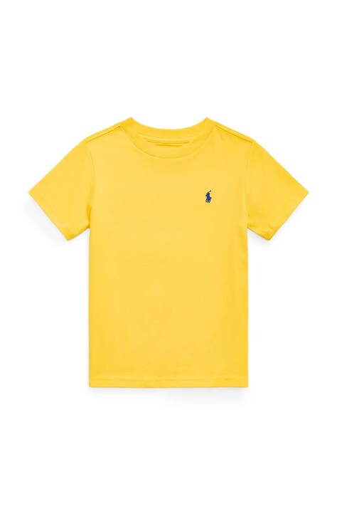 Polo Ralph Lauren tricou de bumbac pentru copii culoarea galben, uni, 322832904168