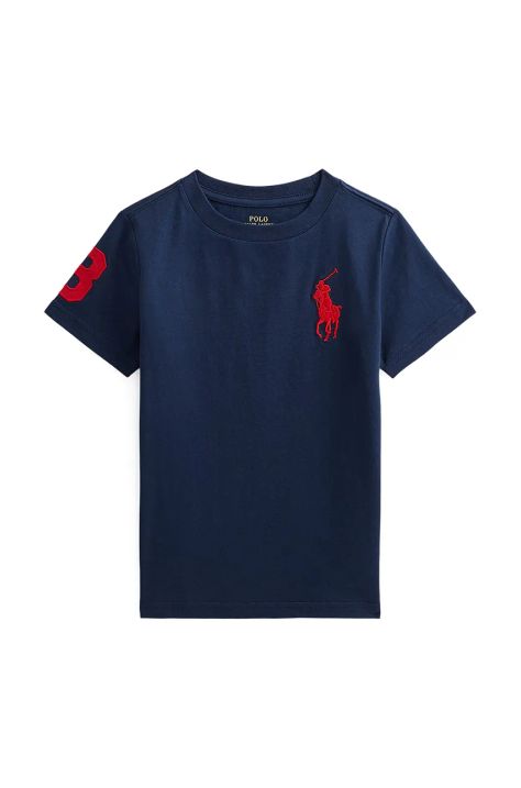 Polo Ralph Lauren tricou de bumbac pentru copii culoarea albastru marin, uni, 322832907039