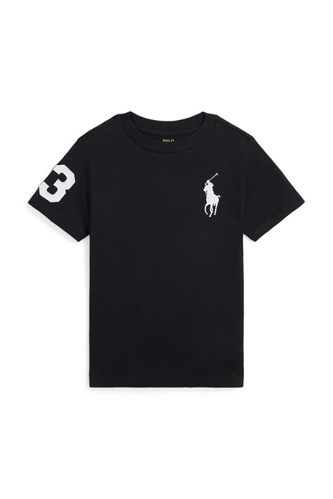 Polo Ralph Lauren tricou de bumbac pentru copii culoarea negru, uni, 322832907055
