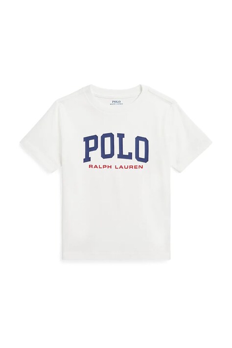 Polo Ralph Lauren tricou de bumbac pentru copii culoarea alb, cu imprimeu, 322958159002