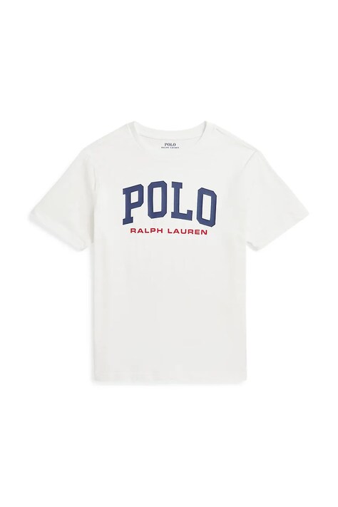 Polo Ralph Lauren tricou de bumbac pentru copii culoarea alb, cu imprimeu, 323958159002
