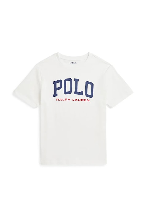 Polo Ralph Lauren tricou de bumbac pentru copii culoarea alb, cu imprimeu, 323958159002