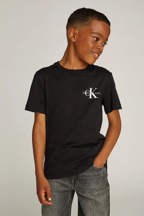 Calvin Klein Jeans tricou de bumbac pentru copii 0 culoarea negru, cu imprimeu, IU0IU00678