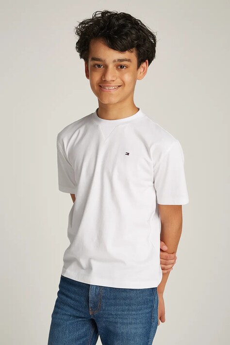 Tommy Hilfiger t-shirt bawełniany dziecięcy kolor biały gładki KB0KB09601