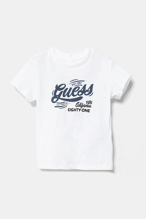 Bavlněné dětské tričko Guess bílá barva, s potiskem, I5RI01 K8HM4