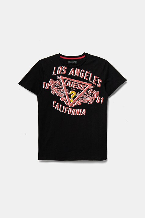 Guess tricou de bumbac pentru copii culoarea negru, cu imprimeu, L5RI00 K8HM4