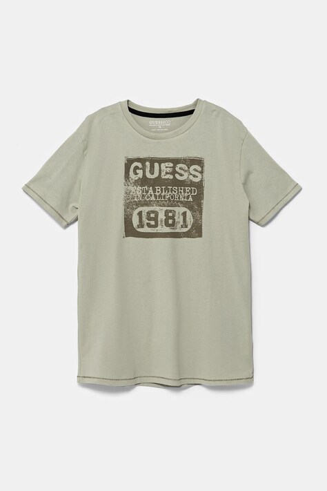 Guess tricou de bumbac pentru copii culoarea verde, L5RI22 K8HM4