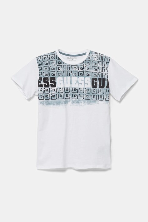 Dětské bavlněné tričko Guess bílá barva, s potiskem, L5RI23 K8HM4