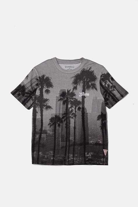 Βαμβακερό μπλουζάκι Guess χρώμα: γκρι, L5RI26 K8HM4