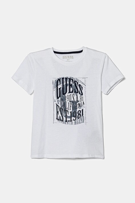 Guess tricou de bumbac pentru copii culoarea alb, cu imprimeu, N5RI19 K8HM4