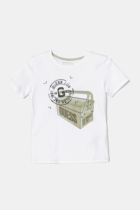 Guess tricou de bumbac pentru copii culoarea alb, cu imprimeu, N5RI27 K8HM4