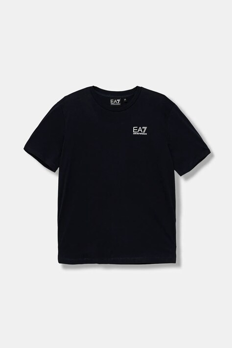 Παιδικό βαμβακερό μπλουζάκι EA7 Emporio Armani χρώμα: μαύρο, 7B000020 AF10378
