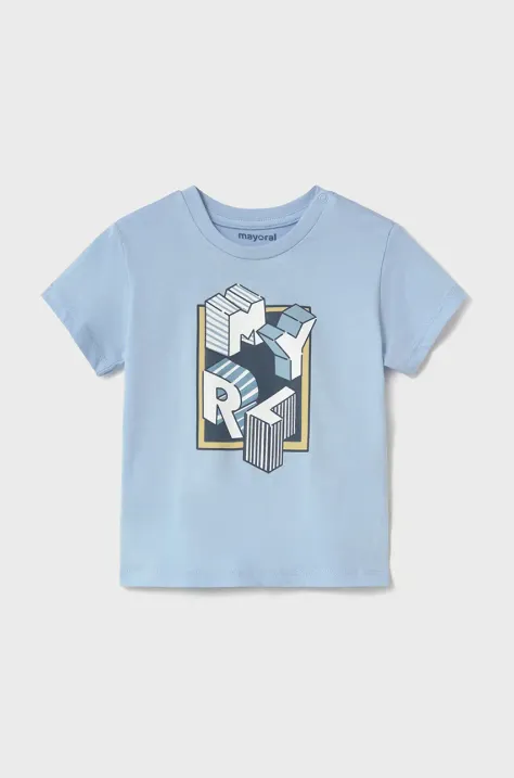 Mayoral t-shirt in cotone per bambini colore blu 106