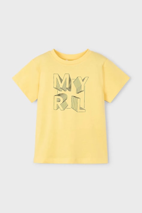 Mayoral tricou de bumbac pentru copii culoarea galben, cu imprimeu, 170