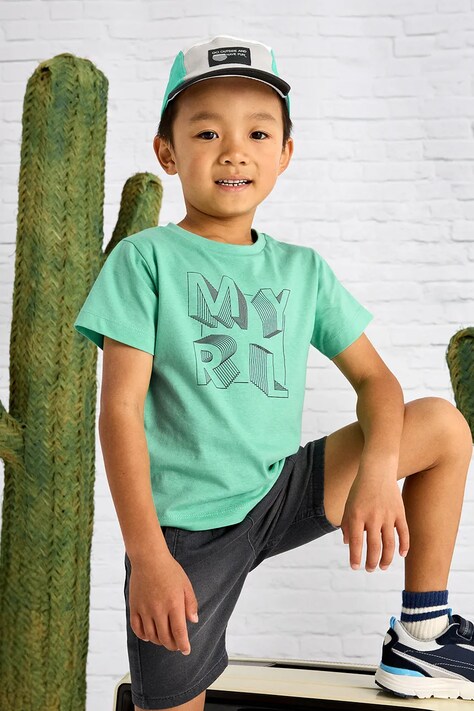 Mayoral tricou de bumbac pentru copii culoarea verde, cu imprimeu, 170
