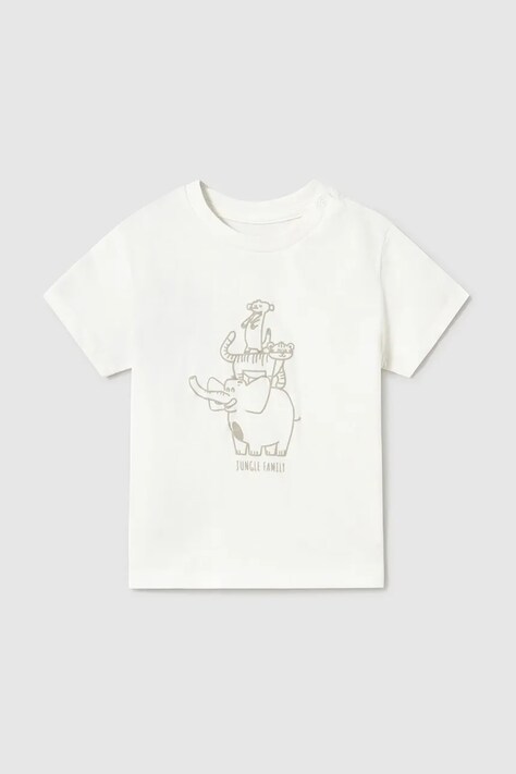 Mayoral tricou de bumbac pentru copii culoarea bej, cu imprimeu, 1054