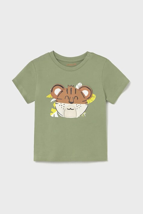 Mayoral tricou de bumbac pentru copii culoarea verde, cu imprimeu, 1055