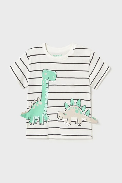 Mayoral tricou de bumbac pentru copii culoarea bej, cu imprimeu, 1061