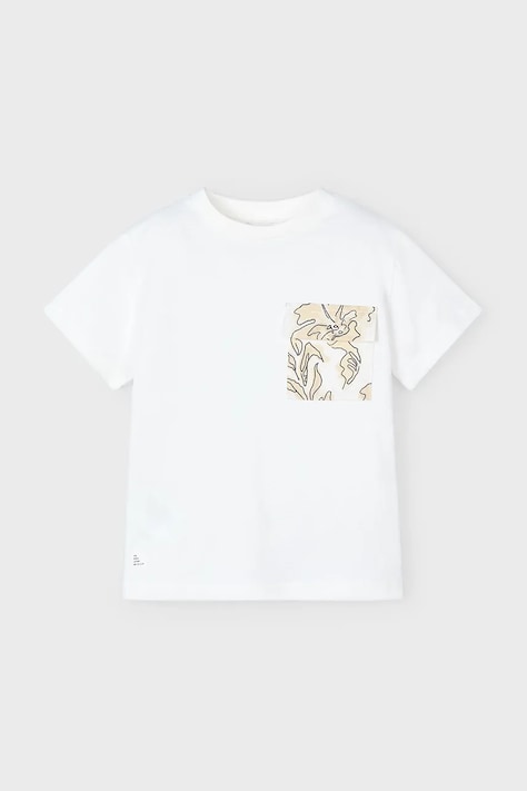 Mayoral tricou de bumbac pentru copii culoarea bej, cu imprimeu, 3032