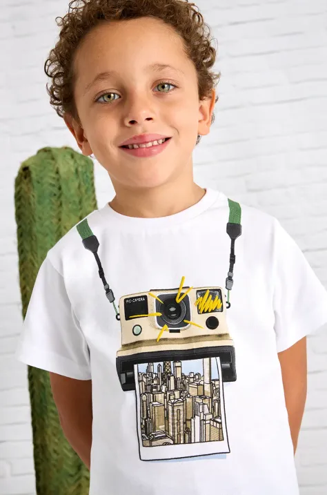 Mayoral t-shirt in cotone per bambini colore bianco 3044