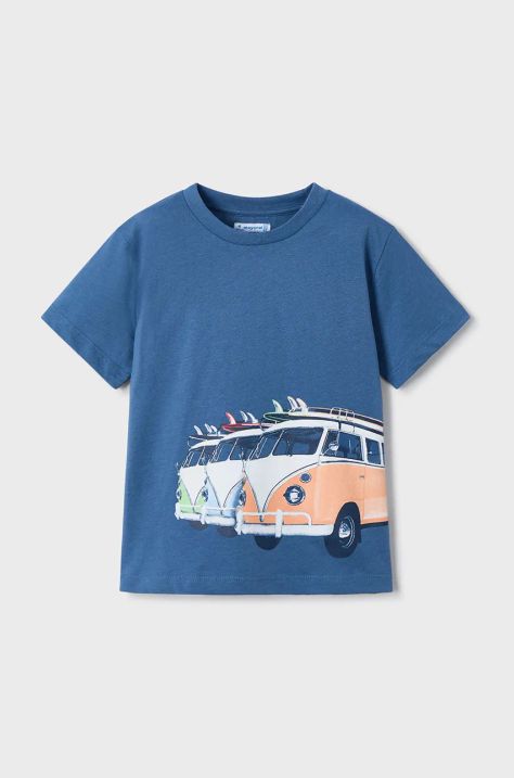 Mayoral t-shirt in cotone per bambini colore blu 3047