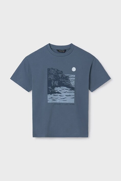 Mayoral tricou de bumbac pentru copii culoarea turcoaz, cu imprimeu, 6006