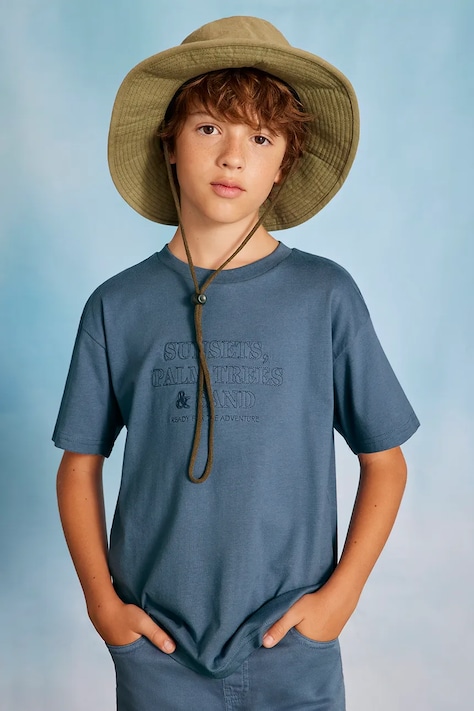 Dětské tričko Mayoral modrá barva, s potiskem, 6010