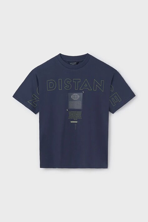 Mayoral t-shirt bawełniany dziecięcy kolor granatowy z nadrukiem 6011