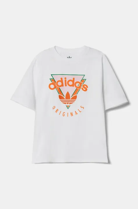 Παιδικό βαμβακερό μπλουζάκι adidas Originals χρώμα: άσπρο, JC5861