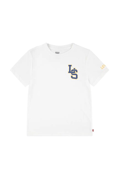 Детская хлопковая футболка Levi's "LS" MONOGRAM TEE цвет белый однотонная 8EL402