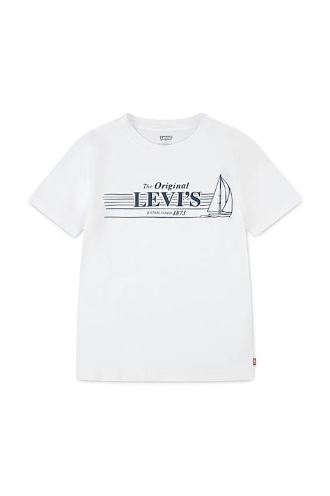 Дитяча футболка Levi's MID DAY SAIL TEE колір білий з принтом 8EM283