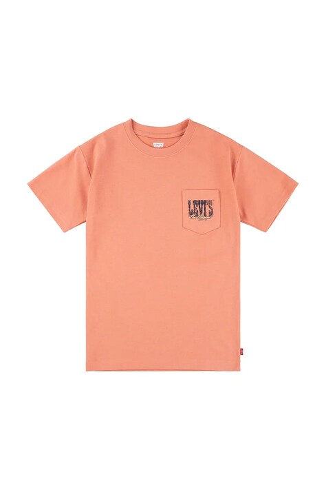 Dětské tričko Levi's CANYON LANDSCAPE TEE oranžová barva, s potiskem, 8EM301