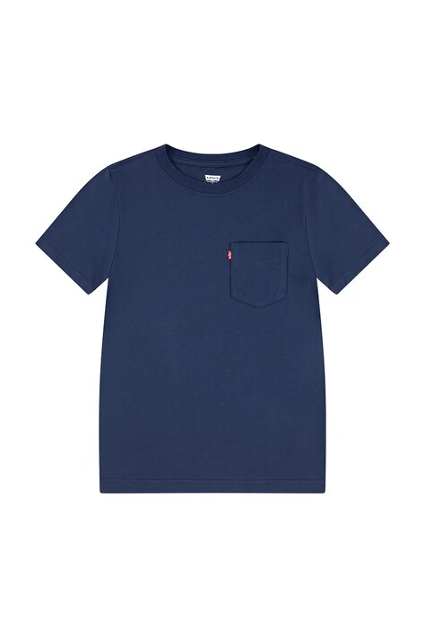Dětské bavlněné tričko Levi's SUNSET POCKET TEE tmavomodrá barva, 9EM359