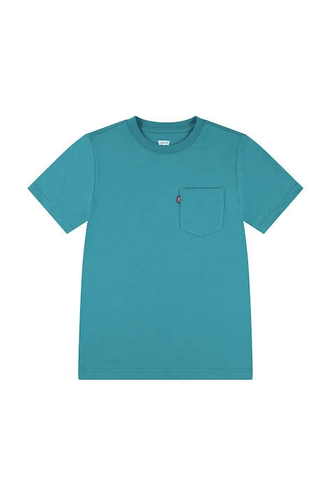 Levi's tricou de bumbac pentru copii SUNSET POCKET TEE culoarea turcoaz, neted, 9EM359