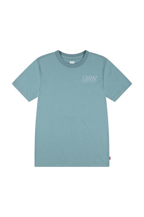 Дитяча футболка Levi's SUN BURST TEE колір бірюзовий з принтом 8EM655