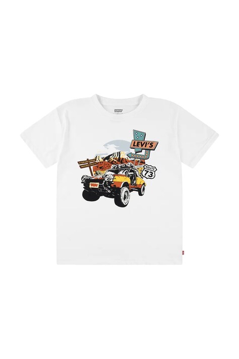Дитяча футболка Levi's DAY TRIP TEE колір білий з принтом 8EM787